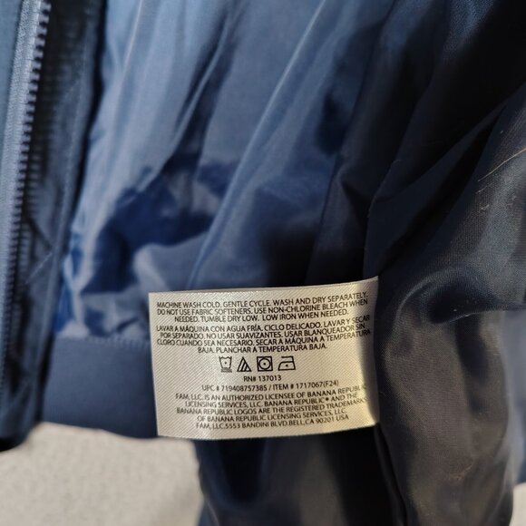 Banana Republic Bomber Jacket Men Medium Navy Lined Full Zip Lightweight Outdoor - Picture 16 of 16